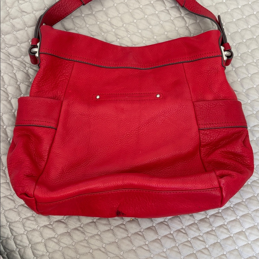 Red Leather Shoulder Bag - Picture 3 of 3